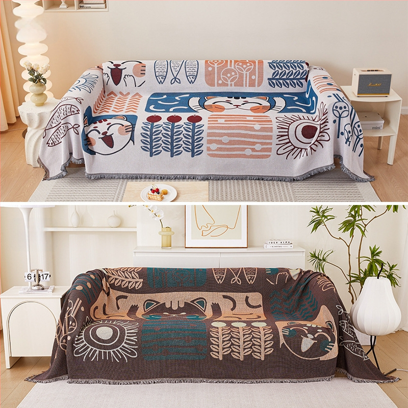 Youzhuo pamut kanapévédő háromüléseshez, absztrakt minta, modern minimalist stílus