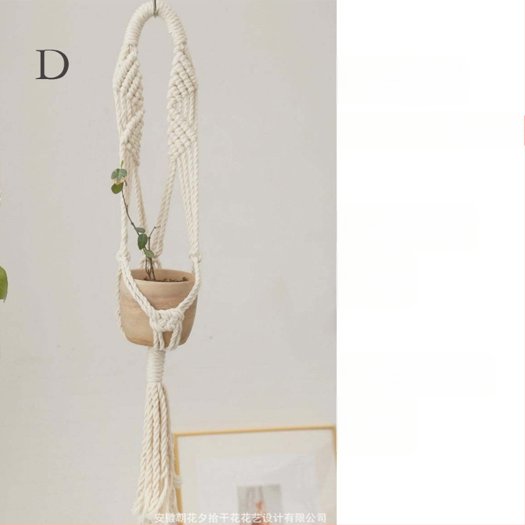 Bohemiškas rankų audimo pakabinamas krepšelis oro augalams, medvilnė, stačiakampio formos, peizažo raštas