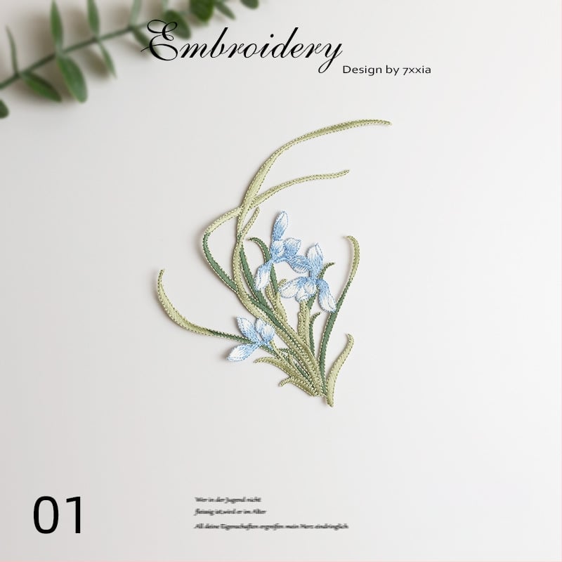 Spalvingos orchidėjos siuviniai iš rayon audinio – DIY rankdarbiams, Kinijos stiliaus audiniai dekoratyviniai aksesuarai galvos apdangalams, drabužiams ir dekoravimui