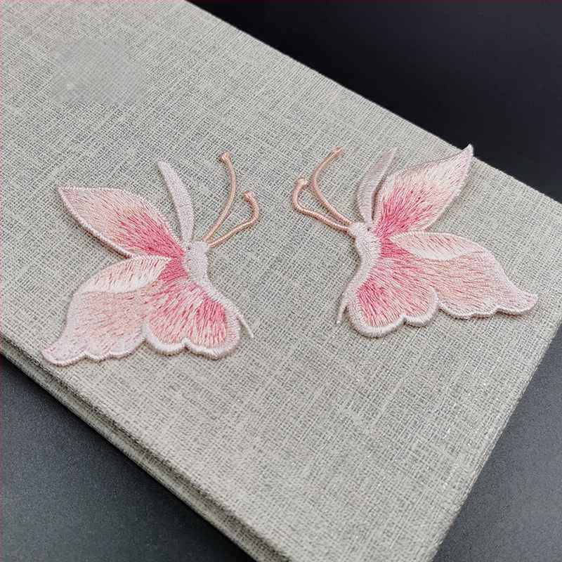 Siuvama drugelio applikacija drabužiams, rankinis siuvimas, medžiaga rayon, prekės ženklas Han Noble