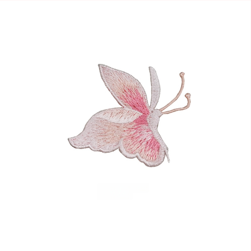 Siuvama drugelio applikacija drabužiams, rankinis siuvimas, medžiaga rayon, prekės ženklas Han Noble