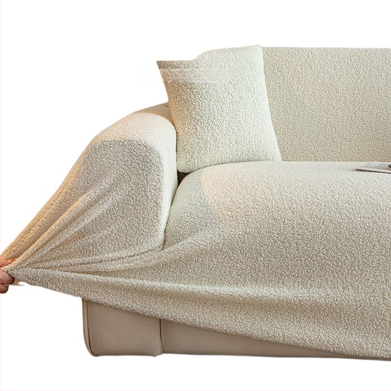 Plüss kanapévédő huzat, univerzális, minden évszakban, macskák karcolása elleni, csúszásmentes, minimalist stílus