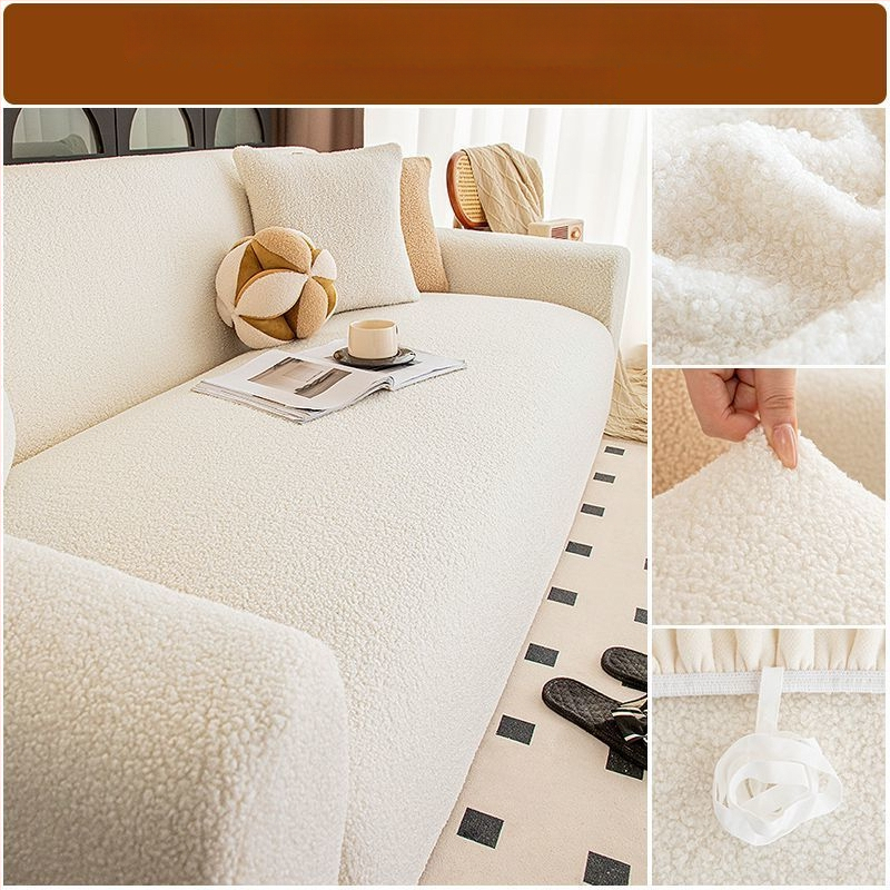 Plüss kanapévédő huzat, univerzális, minden évszakban, macskák karcolása elleni, csúszásmentes, minimalist stílus