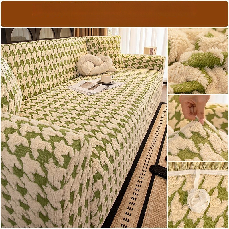 Plüss kanapévédő huzat, univerzális, minden évszakban, macskák karcolása elleni, csúszásmentes, minimalist stílus