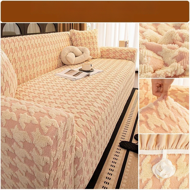 Plüss kanapévédő huzat, univerzális, minden évszakban, macskák karcolása elleni, csúszásmentes, minimalist stílus