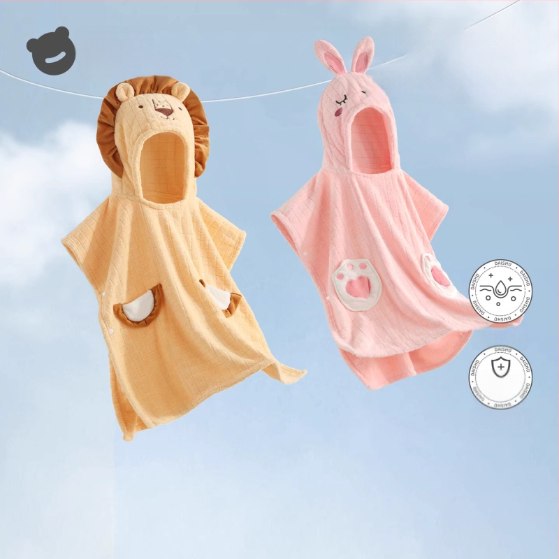 Belleptide gyerekeknek kapucnis fürdőköntös korall velúr, 300–400 g, 40 szál