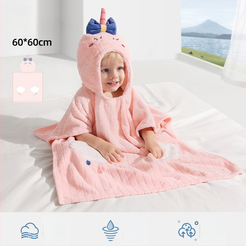 Belleptide gyerekeknek kapucnis fürdőköntös korall velúr, 300–400 g, 40 szál