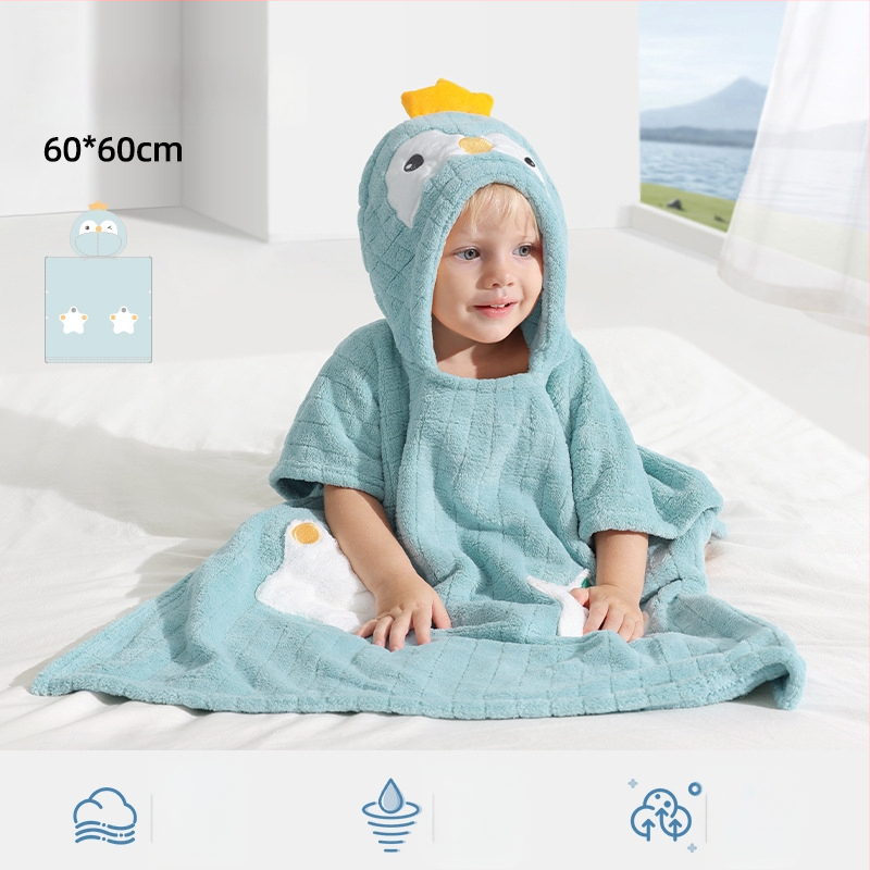 Belleptide gyerekeknek kapucnis fürdőköntös korall velúr, 300–400 g, 40 szál