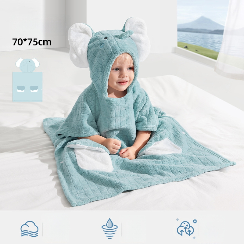 Belleptide gyerekeknek kapucnis fürdőköntös korall velúr, 300–400 g, 40 szál