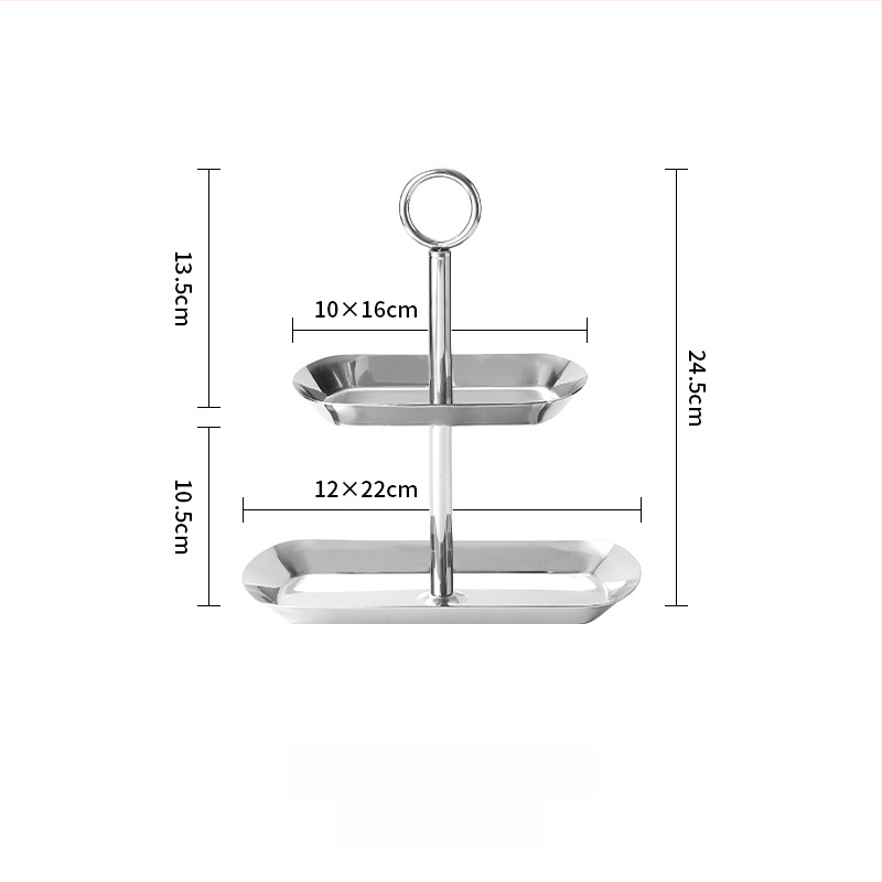 Nerūsējošā tērauda deserts un augļu statīvs ar diviem vai trim līmeņiem, Yuexiang YXCP02, stils Light Luxury Retro