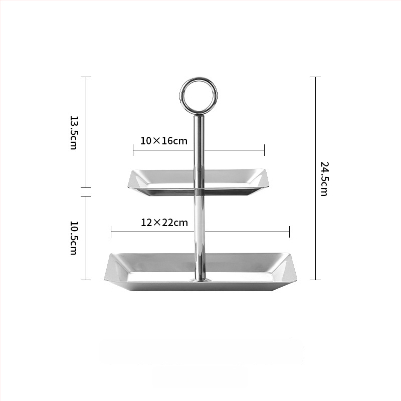 Nerūsējošā tērauda deserts un augļu statīvs ar diviem vai trim līmeņiem, Yuexiang YXCP02, stils Light Luxury Retro
