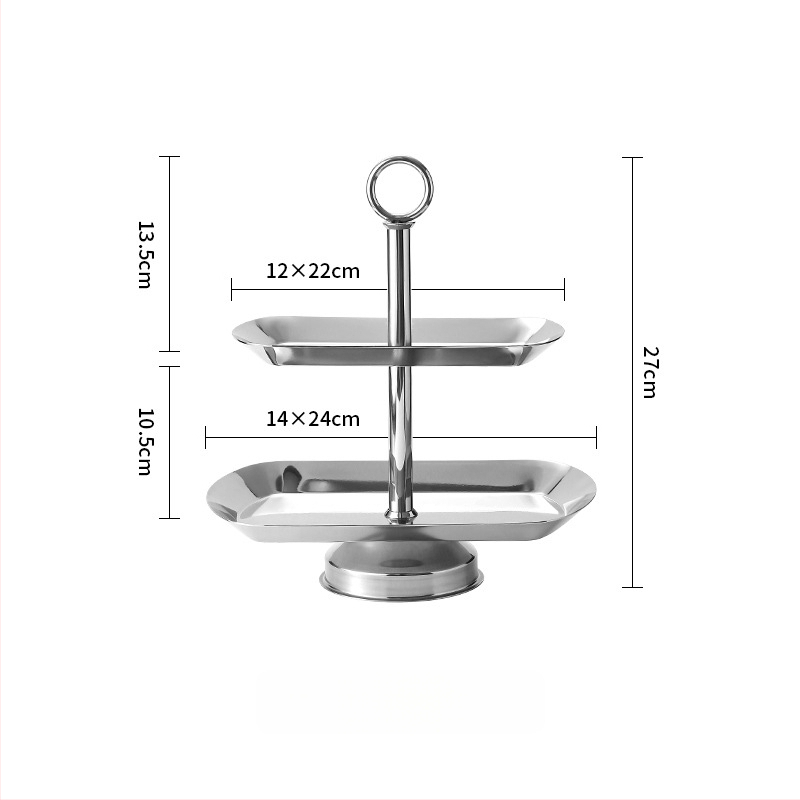 Nerūsējošā tērauda deserts un augļu statīvs ar diviem vai trim līmeņiem, Yuexiang YXCP02, stils Light Luxury Retro