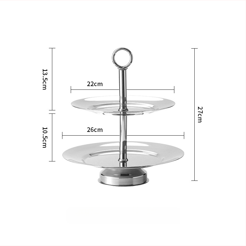 Nerūsējošā tērauda deserts un augļu statīvs ar diviem vai trim līmeņiem, Yuexiang YXCP02, stils Light Luxury Retro