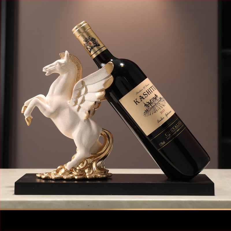 Horse to Success dekoratyvinė vyno lentynos puošmena, dervos skulptūra, Naujasis Kinijos stilius vyno spintai ir svetainei