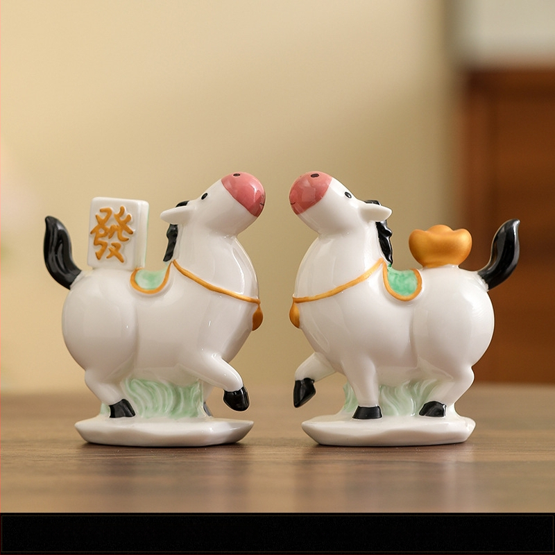 Stalo keraminė arklio dekoracija, kinų stiliaus, pusiau rankų darbo ir pusiau mechaninė gamyba, idealiai kaip asmeninė dovana