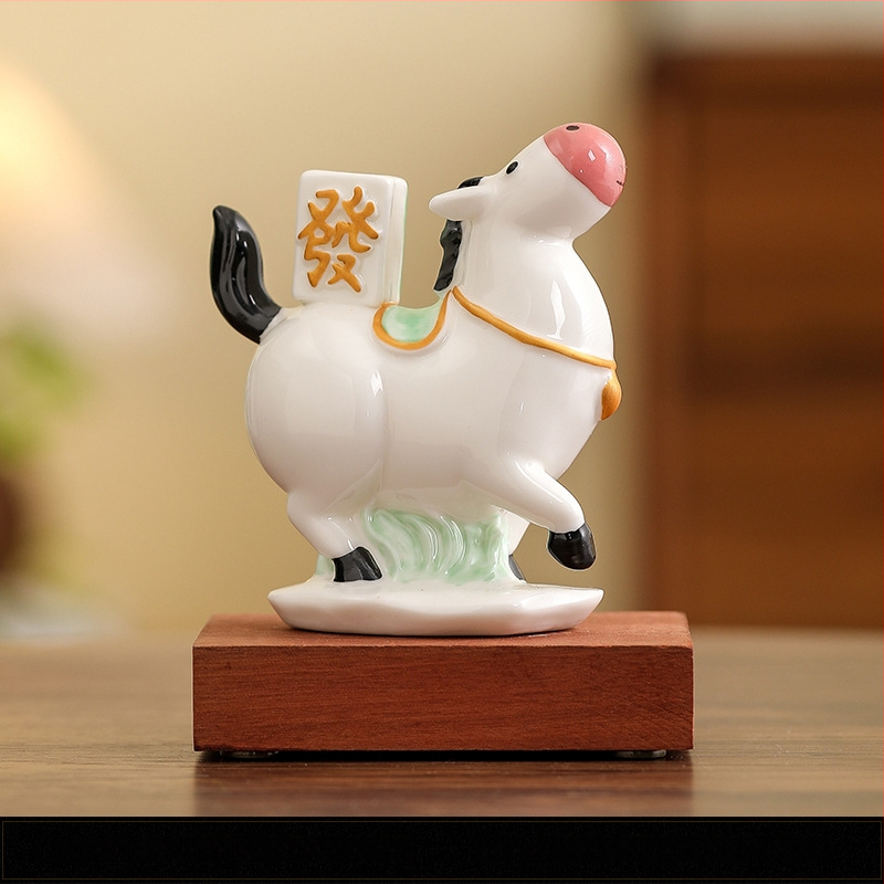 Stalo keraminė arklio dekoracija, kinų stiliaus, pusiau rankų darbo ir pusiau mechaninė gamyba, idealiai kaip asmeninė dovana