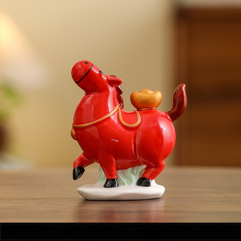 Stalo keraminė arklio dekoracija, kinų stiliaus, pusiau rankų darbo ir pusiau mechaninė gamyba, idealiai kaip asmeninė dovana