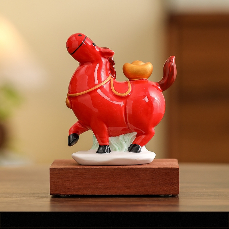 Stalo keraminė arklio dekoracija, kinų stiliaus, pusiau rankų darbo ir pusiau mechaninė gamyba, idealiai kaip asmeninė dovana