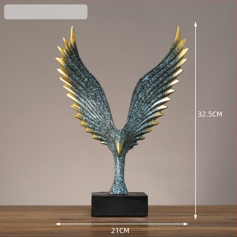 Dekoratyvinė erelio figūrėlė su išskėstais sparnais; derva, Master Gu, dekoracijos, kartoninė pakuotė