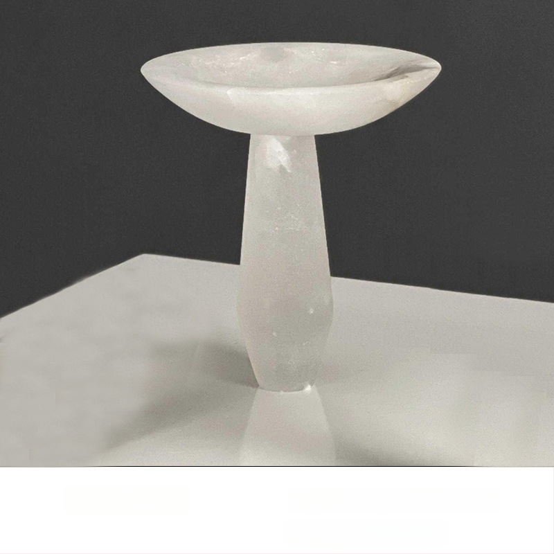 Marmora dekoratīvais trauks, roku darbs, gaišā luksusa stilā, modernam uzglabājumam un augļu izkārtošanai