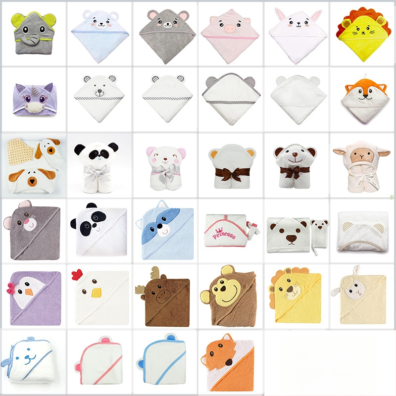 Kapucnis babafürdető törölköző bambuszrostból, 500GSM, testreszabható hímzéssel, rajzfilm mintával, 0–6 éveseknek
