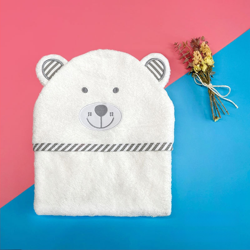 Kapucnis babafürdető törölköző bambuszrostból, 500GSM, testreszabható hímzéssel, rajzfilm mintával, 0–6 éveseknek