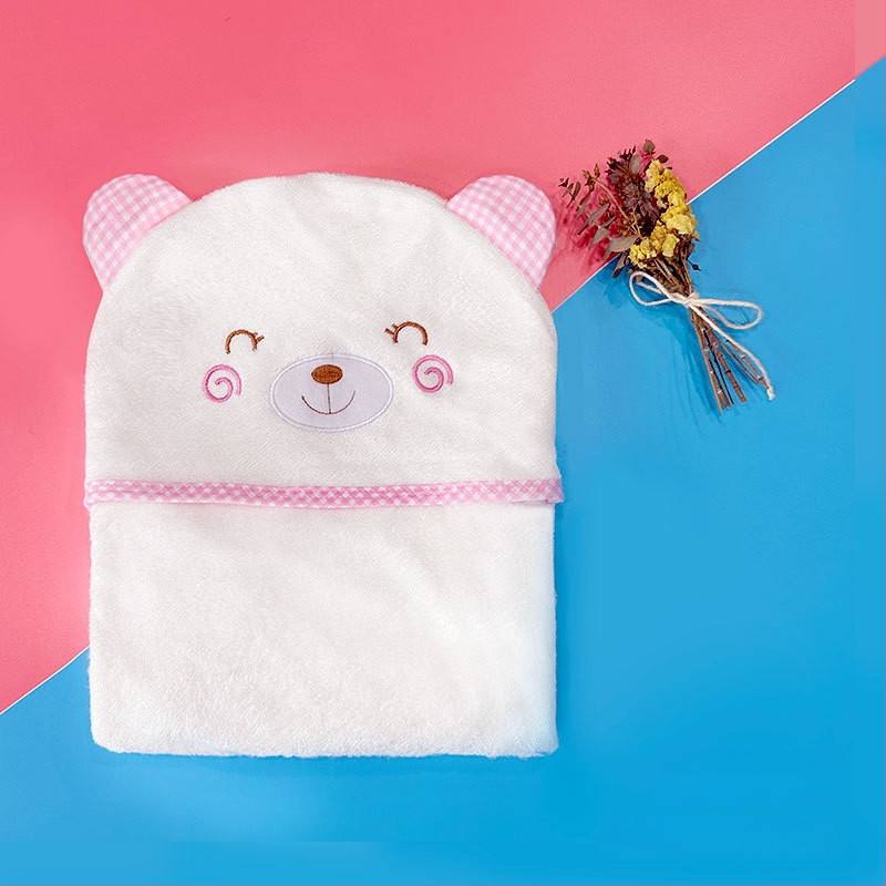 Kapucnis babafürdető törölköző bambuszrostból, 500GSM, testreszabható hímzéssel, rajzfilm mintával, 0–6 éveseknek