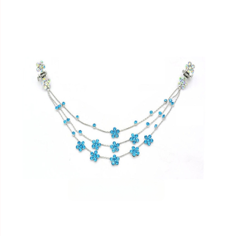 Bērnu krelles komplekts ar kristāliem: akrila auskari un kaklarota ar pieres ķēdi — bērniem, izcelsme Zhejiang, atsevišķs iepakojums, vasara 2021