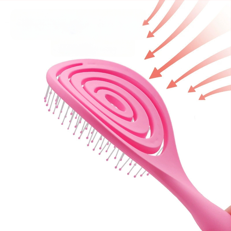 Liela izliekta matu ķemme – ABS materiāls, masāža un tīrīšana, dobs izliektas konstrukcijas dizains