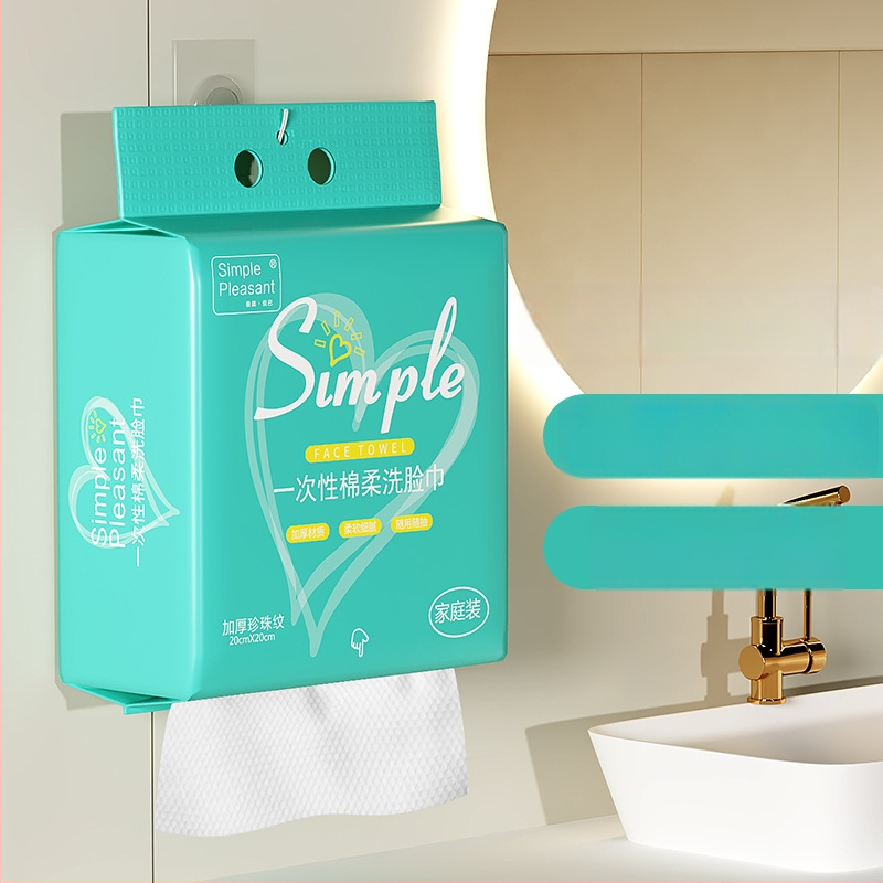 Egyszer használatos arc törlőkendő akasztós dizájnnal | Minimalist | fa rostból | gyártás testreszabása elérhető | más gyártási folyamat