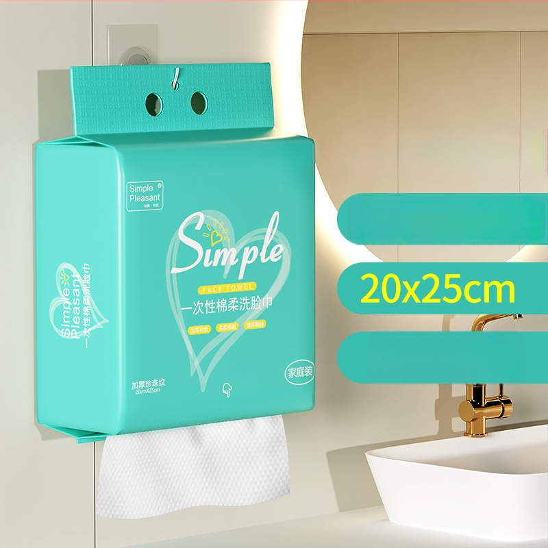 Egyszer használatos arc törlőkendő akasztós dizájnnal | Minimalist | fa rostból | gyártás testreszabása elérhető | más gyártási folyamat