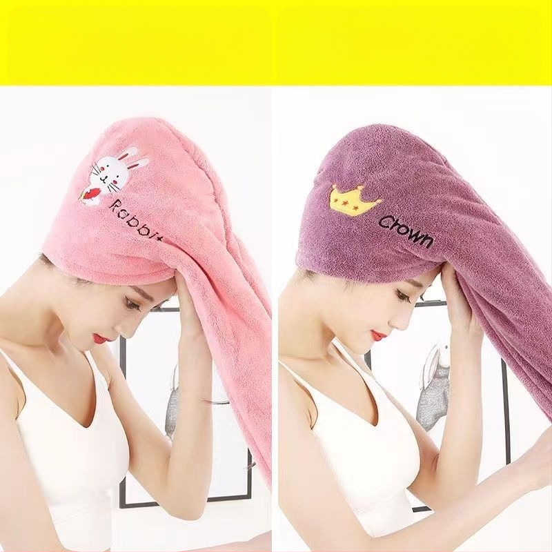 Sievietēm divslāņaina matu žāvēšanas cepure, mikrošķiedra, 150D diegi, izšūta, svars zem 30 g