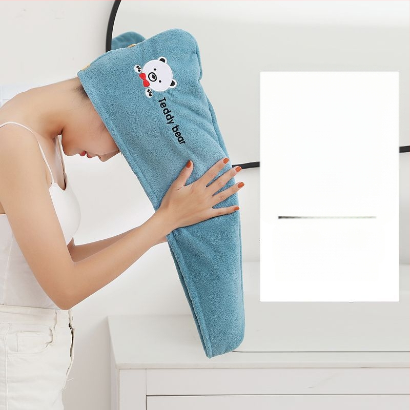 Sievietēm divslāņaina matu žāvēšanas cepure, mikrošķiedra, 150D diegi, izšūta, svars zem 30 g