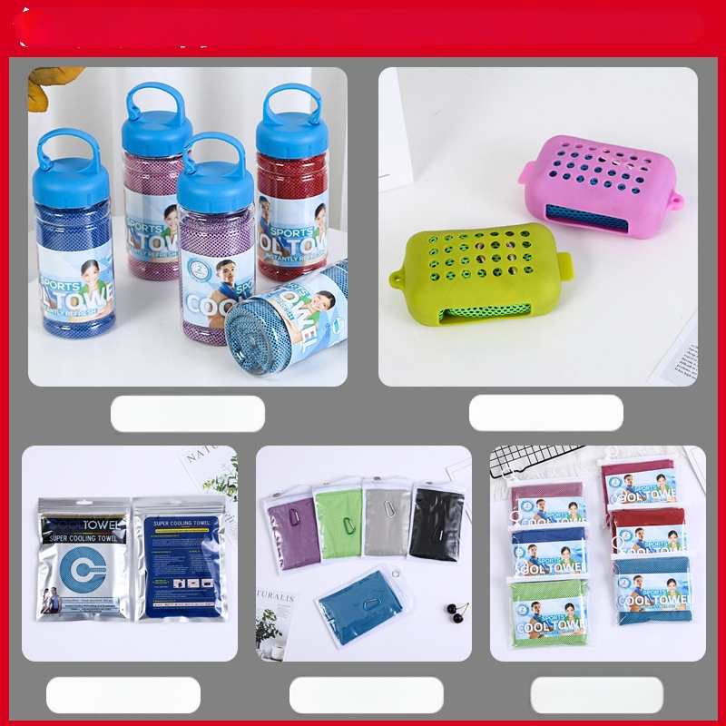 Sport törölköző hűtő funkcióval, 80% poliészter + 20% poliamid, 140 g, logó nyomtatva