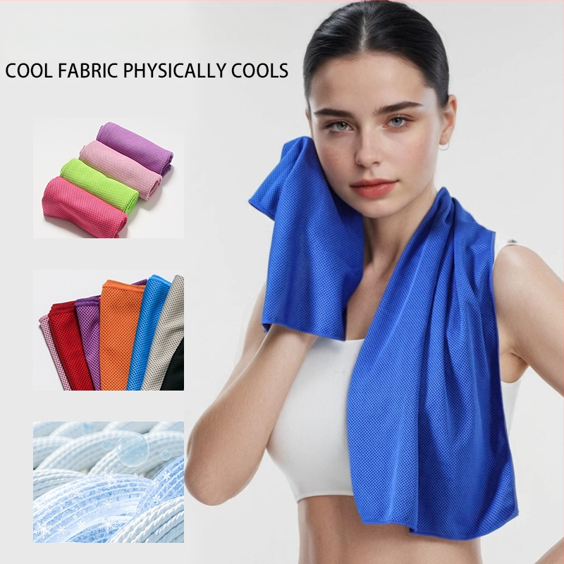 Poliészter sport törölköző hűtő hatással kültéri edzésekhez, gyors izzadságfelszívódás, gyors száradás, 40 g, logó testreszabás