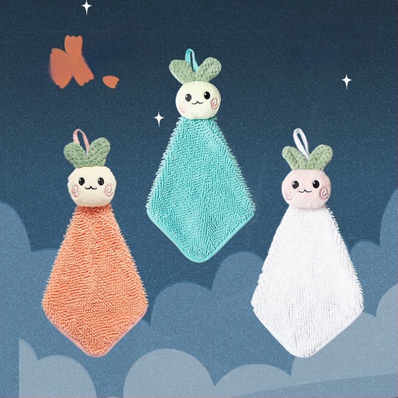 Függő kéztörlő coral fleece-ből, 16 szál, 80–100 g, varrásos kivitel