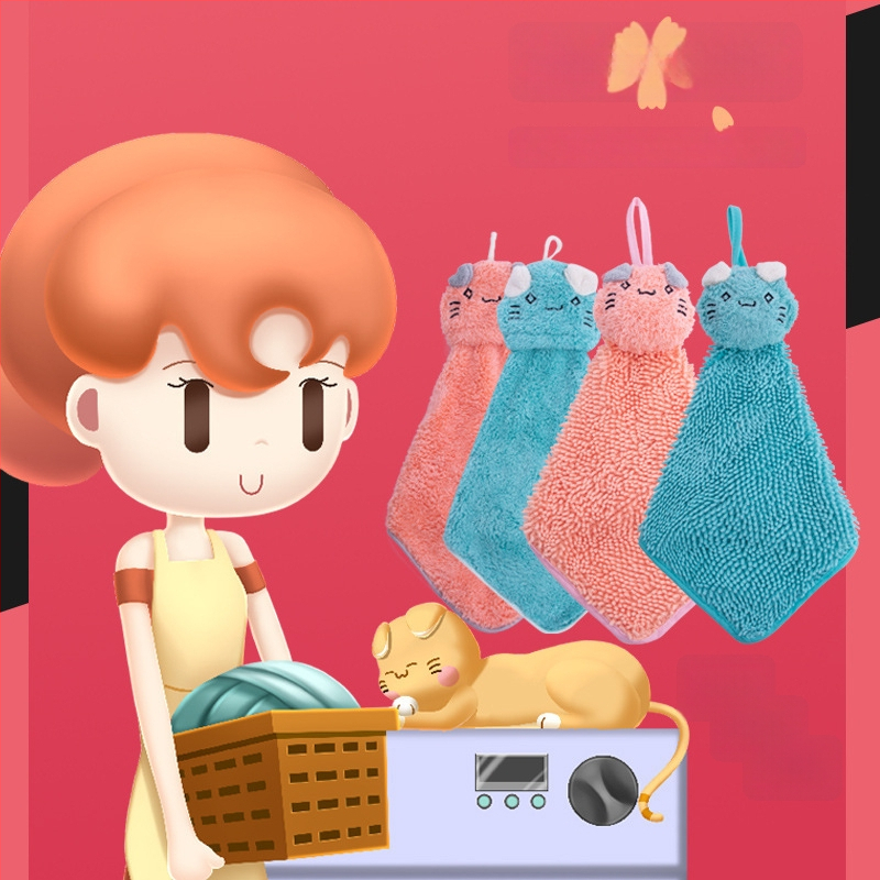 Függő kéztörlő coral fleece-ből, 16 szál, 80–100 g, varrásos kivitel