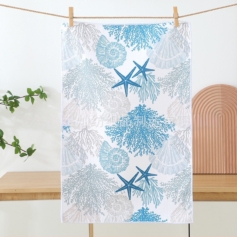 Nyomtatott konyhai törölköző – mikroszálas, 300gsm, 5–10 másodperces nedvszívó képesség, sima szövés