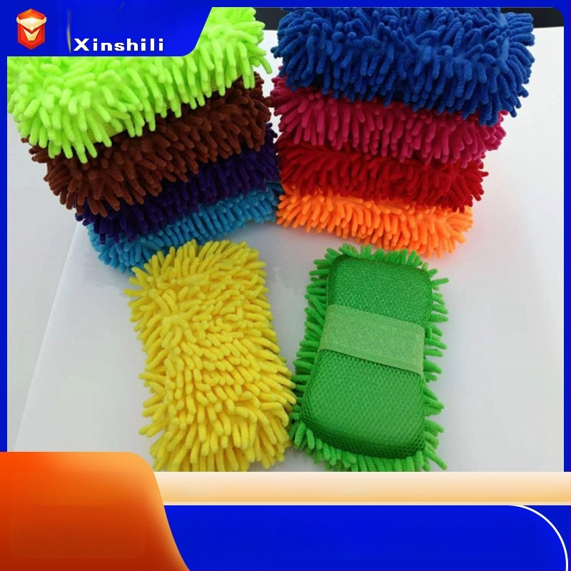 Autómosó kesztyű chenille szivacsblokkal, 70 g, 32 szálú fonal, combkötés, erős tisztítóhatás és magas nedvességelnyelés