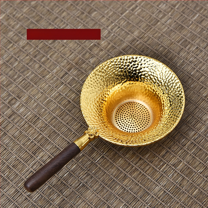 Japāņu stilā tējas filtrs ar koka rokturi no tin metāla