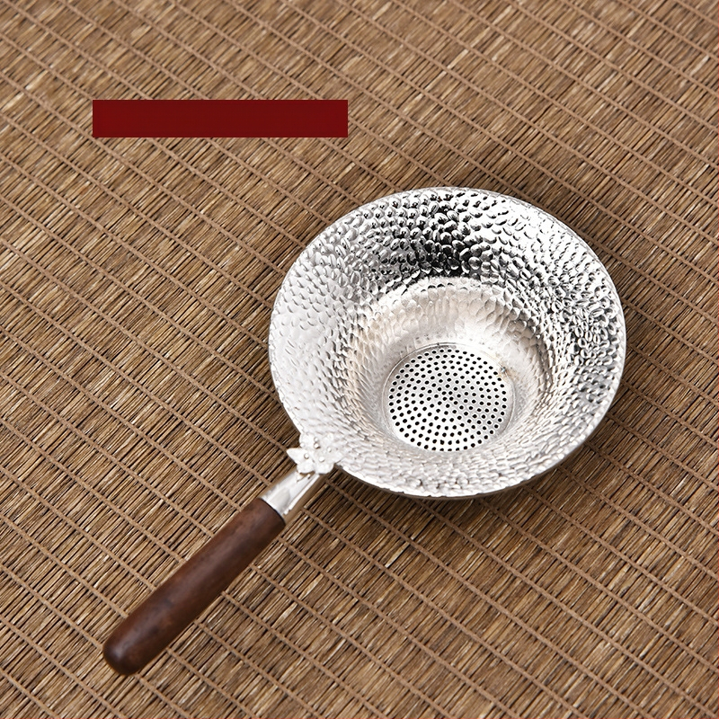 Japāņu stilā tējas filtrs ar koka rokturi no tin metāla