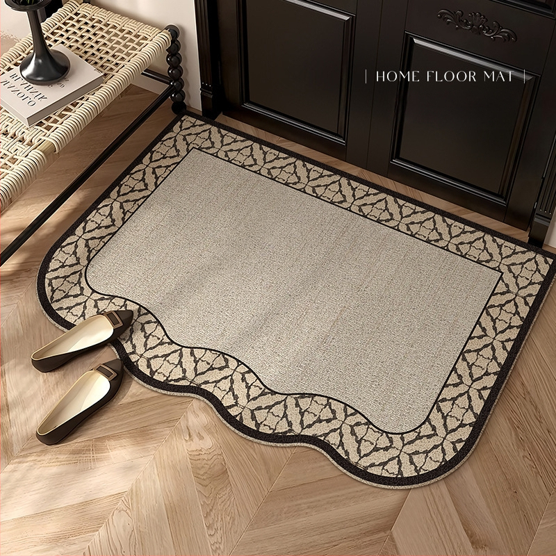 Ieejas paklājs ar stieples cilpu, reljēfs, ģeometriskais raksts, mazgājams, pielāgojams