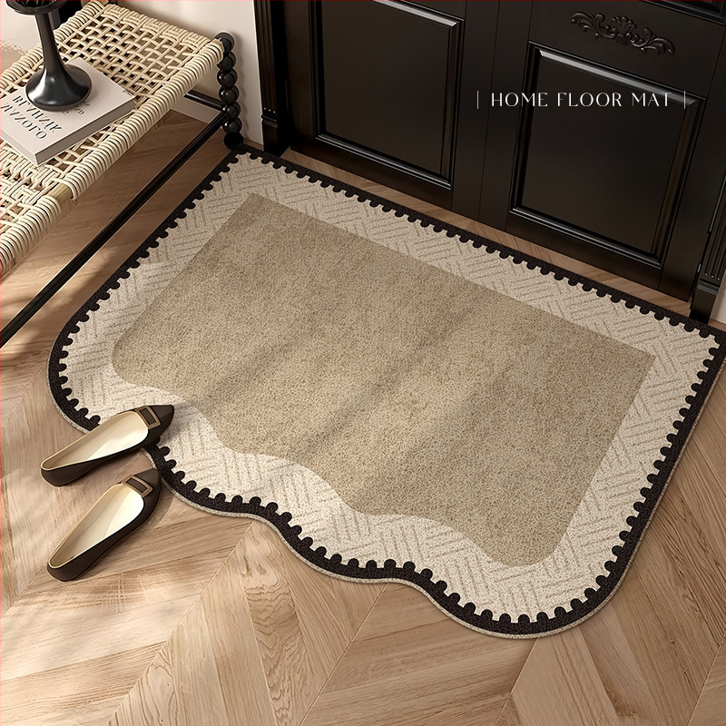 Ieejas paklājs ar stieples cilpu, reljēfs, ģeometriskais raksts, mazgājams, pielāgojams