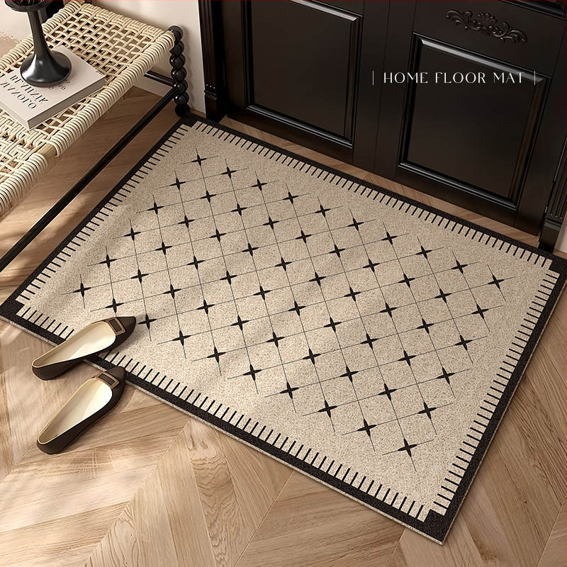 Ieejas paklājs ar stieples cilpu, reljēfs, ģeometriskais raksts, mazgājams, pielāgojams