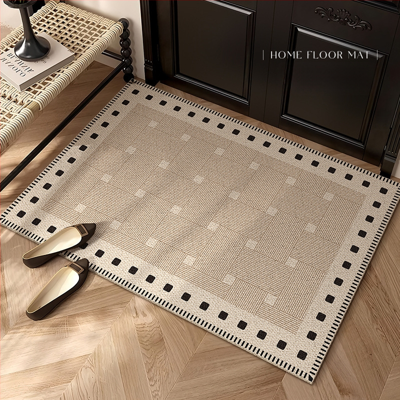 Ieejas paklājs ar stieples cilpu, reljēfs, ģeometriskais raksts, mazgājams, pielāgojams