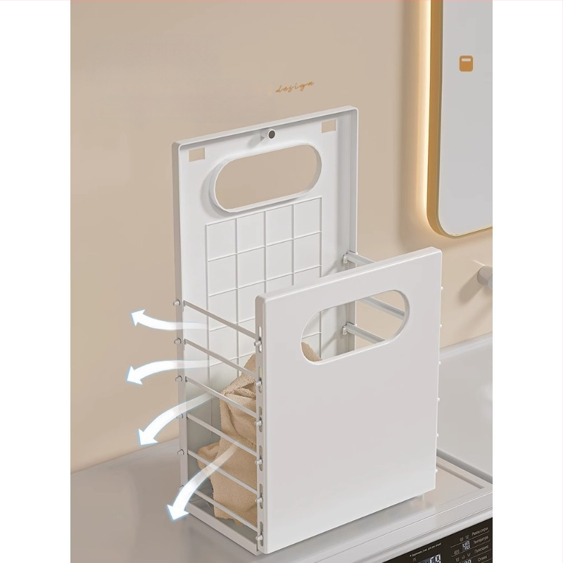 Netīro drēbju grozs — mūsdienīgs minimālisma stils, piemērots guļamistabai un vannas istabai (Materiāls: PP; Zīmols: Resistant; Iepakojums: 1 gab.)