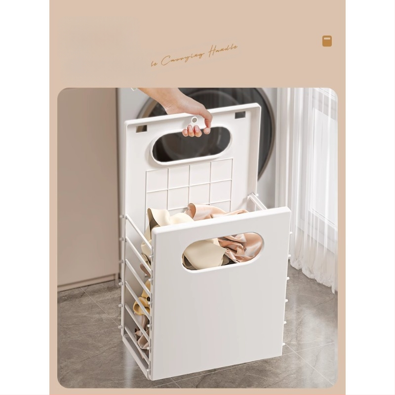 Netīro drēbju grozs — mūsdienīgs minimālisma stils, piemērots guļamistabai un vannas istabai (Materiāls: PP; Zīmols: Resistant; Iepakojums: 1 gab.)