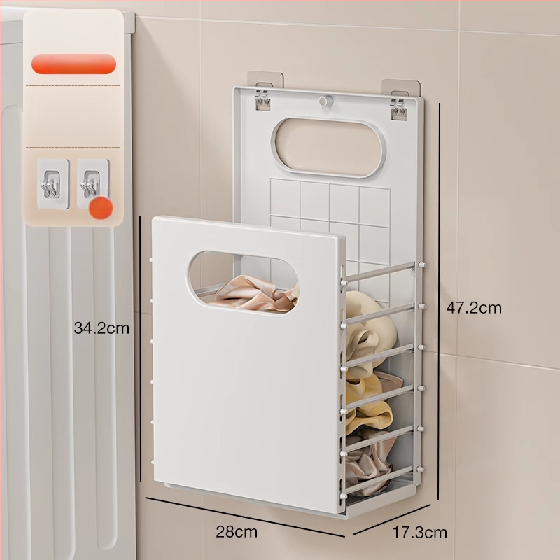 Netīro drēbju grozs — mūsdienīgs minimālisma stils, piemērots guļamistabai un vannas istabai (Materiāls: PP; Zīmols: Resistant; Iepakojums: 1 gab.)