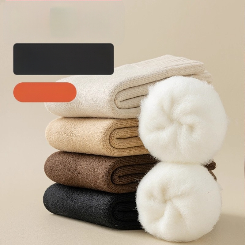 Vīriešu ziemas biezi poliestera zeķes, vidējā garuma līdz potītēm, vienkrāsainas, adītas ar vienu adatu, anti-slīdējošas