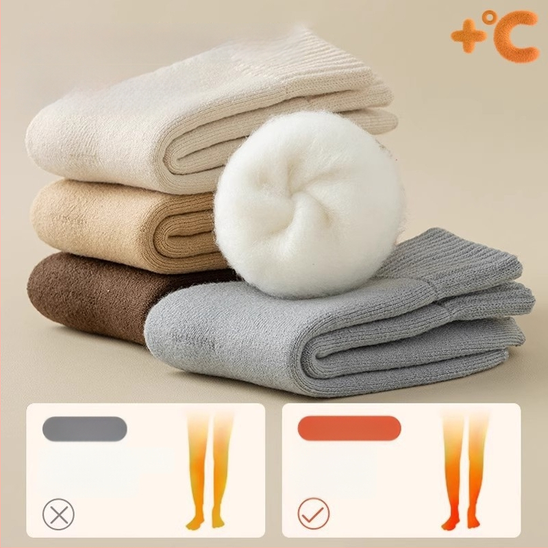 Vīriešu ziemas biezi poliestera zeķes, vidējā garuma līdz potītēm, vienkrāsainas, adītas ar vienu adatu, anti-slīdējošas